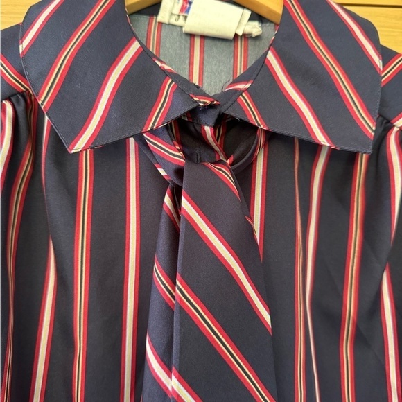 Vintage Lady Arrow Retro Tie Front Blouse / Made USA / vintage size 12 - Picture 6 of 10